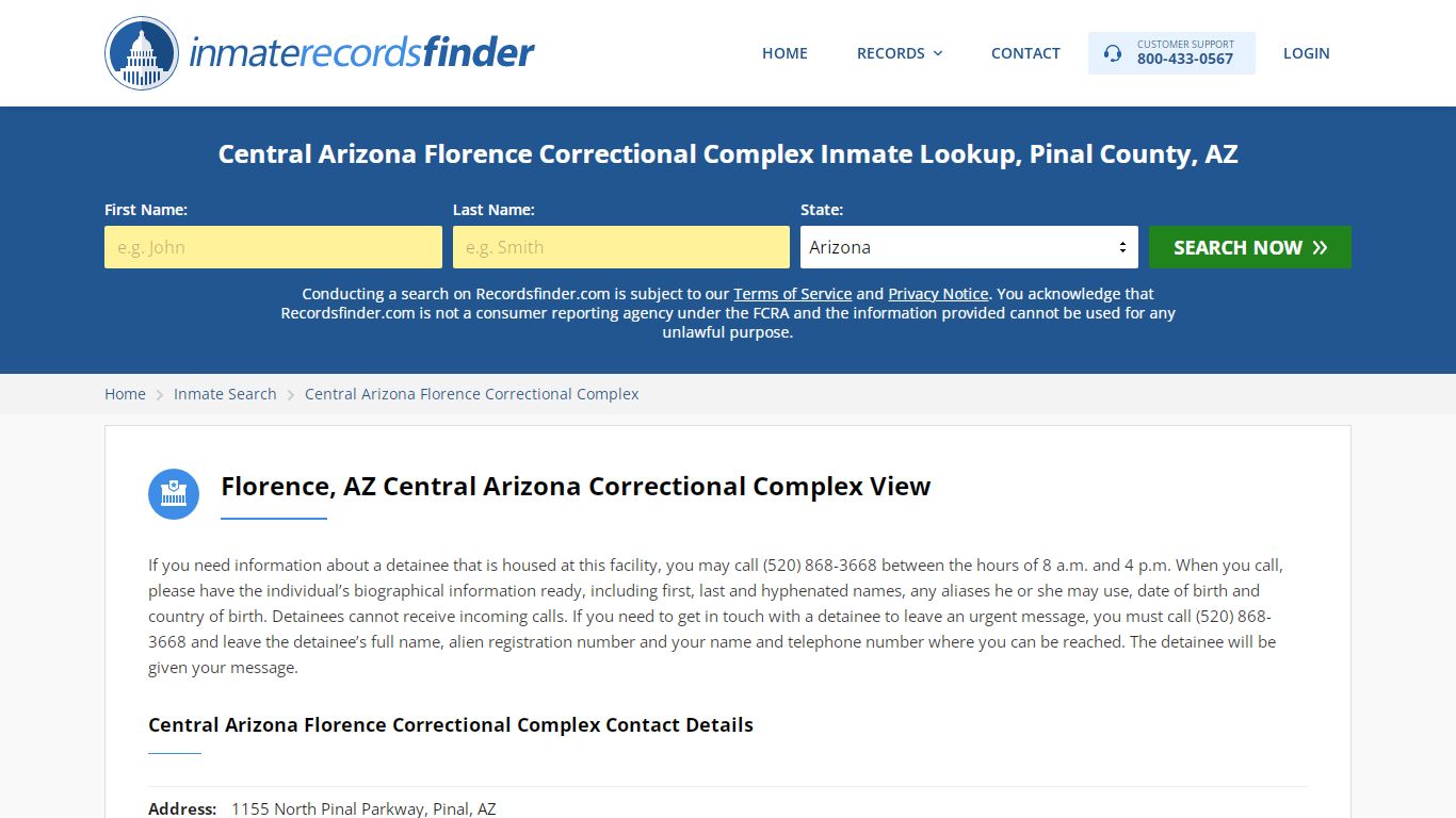 Central Arizona Florence Correctional Complex Inmate ...