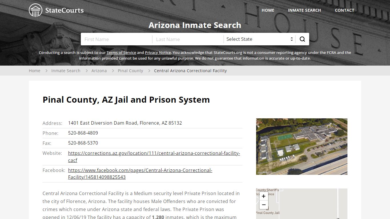 Central Arizona Correctional Facility Inmate Records ...