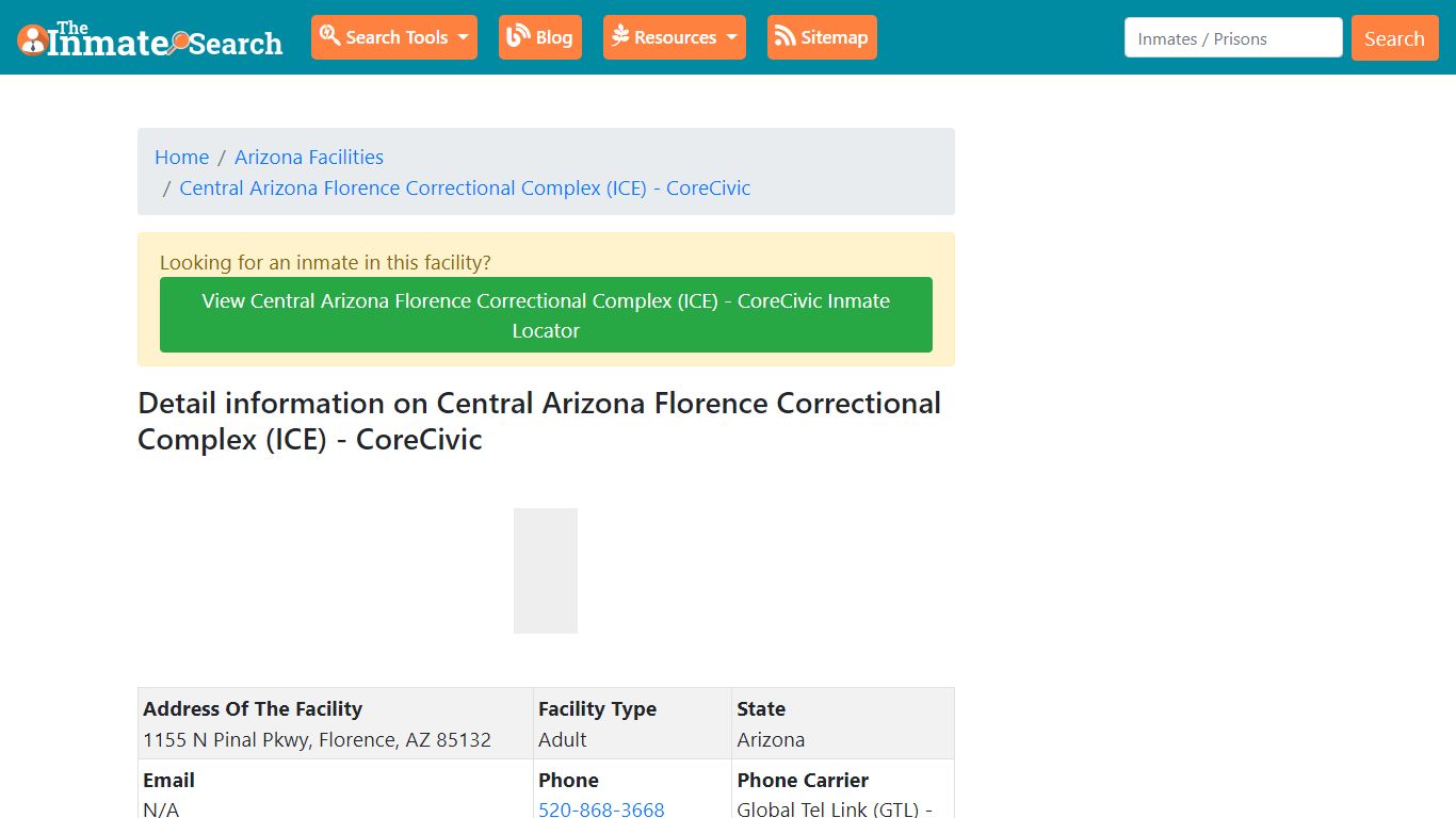 Information on Central Arizona Florence Correctional ...